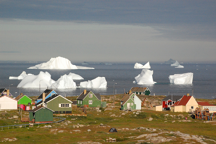 Vue sur les icebergs